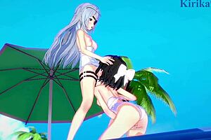 Symphogear and Infinite Stratos meet in 3D hentai
