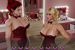 Beautiful game with a blonde babe in 3D environment