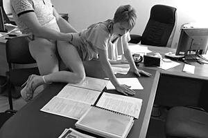 The boss fucks his tiny 18+ secretary on the office table and films it on hidden camera.