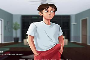 Mature milf enjoys big ass sex in summertime saga game.