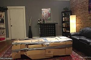 Hey, check out this busty femdom tying up and tormenting her bound slave with kinky toys 😏🔗