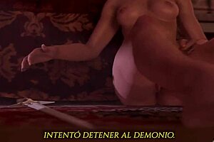 3D animated movie of crossdressing and monster cock action