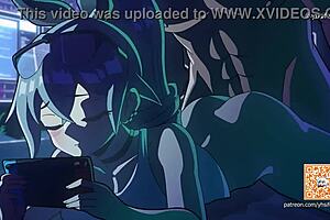 Intense 2D animation with wild cowgirl riding