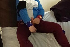 Young gay man masturbates and satisfies himself