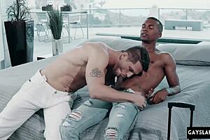 in this hot gay scene, a twink gets roughly fucked by a big cock, squirting everywhere.