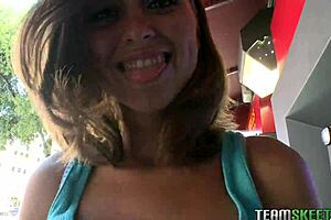 Teen riley reed in pov scene sucks big cock and has sex with handjob assistance