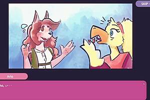 Hey, two chicks are playing furry strip poker and ripping clothes!