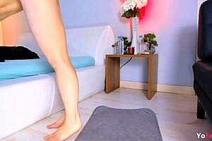 Attractive Girl with Large Breasts Using Vibrator