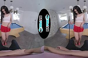april valentino teases on the pool table then gets fucked hard in vr