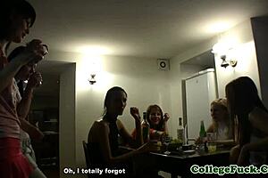 College teens 18+ enjoy pussyfucking at a wild party with smoking and dildos.