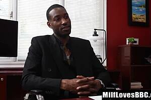 Slim and thick Victoria enjoys riding her boss’s big black dick