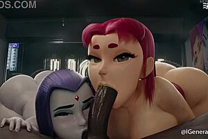 Ball Sucking Sluts In 3D SFM Cartoon Double Monster Cock Action