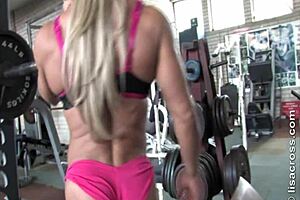 She hit the gym hard, reaching orgasm with big clit workout as Indian mommy.