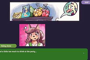 Hey, two chicks are playing furry strip poker and ripping clothes!