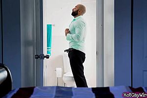 guy gets aroused by his hairy stepdad - gay porn?