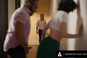 Feeling Bored, Casey Calvert's Secret Affair With Her Husband Escalates Into A Wild Gangbang With Their In-Laws.