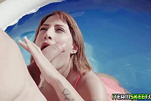 Stud Plows Adara's Sweet Muff From Behind In Oiled Outdoor Doggystyle