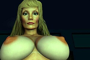 Sexy Mature Cougar Rides Dildo In 3D Animation