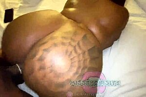 big booty ebony bbw takes backshots from bbc, her fat ass bouncing while fucking that big black cock.