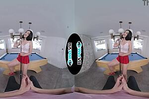 April Valentino's wet and wild VR porn experience on the pool table