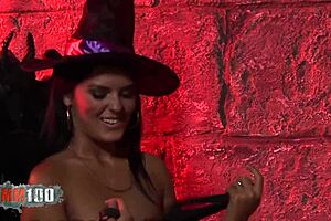 Brunette and blonde pornstars in lingerie get double penetrated and assfucked.