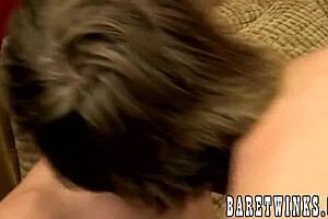 Tender twinks indulge in cock sucking and deep bareback sex
