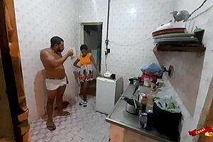 Teen anal in kitchen with stepdaughter, bareback and skinny