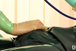 What kind of clinic is this? with deepthroat in latex