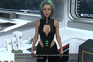 3D animated femdom and cumshot action in cartoon space adventure