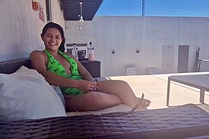 Beautiful Colombian amateur's big tits and big cock in hot scene