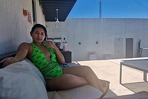 I fucked the new Colombian neighbor in the bedroom, her big tits bouncing as her wet pussy took my cock hard