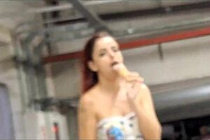 Beautiful Woman Masturbates In Public