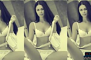 two very gorgeous brunettes flirting with the camera