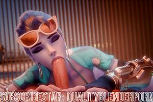 Widow Deepthroats Cock on Beach