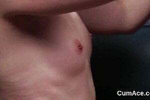 Spicy stunner takes a huge sperm load on her face