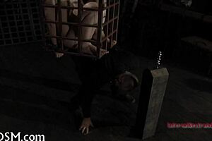 I watch the masked babe get hard drubbing in bondage and missionary.