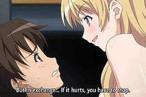 Beautiful big-boobed anime babe gets a huge load of cum - subtitled