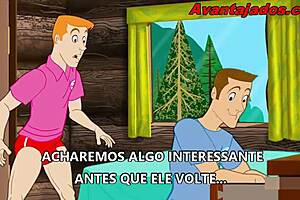 High-quality gay cartoon with Brazilian pornstar in action