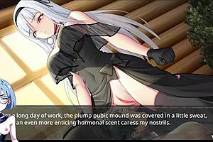 Beautiful anime witch in Japanese hentai game