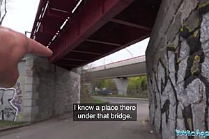 public agent rock paper scissors turns into hardcore outdoor fucking with big cocks