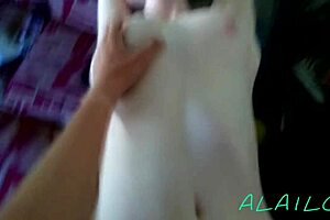 Hey, that small slut step sister fucks and cums on tits