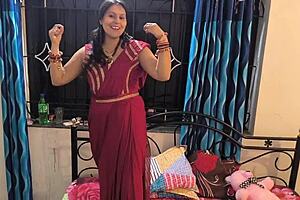 Zabardast Chudai in Red Saree with Non-Stop Roleplay and Dirty Talk