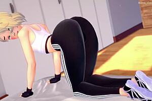 spider gwen gets tired of exercises and wants to have fun with a dick in this adult version