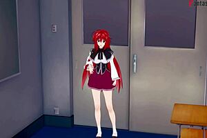 Akeno and Rias Gremory 3some in Hentai Fantasy