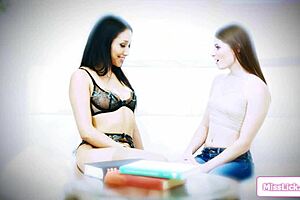 latin lesbian milf tutor facesits student in interracial session