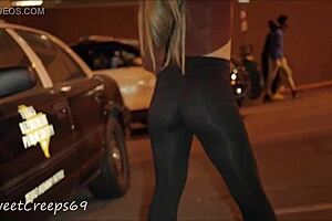 Beautiful girl has perfect behind and wears see through clothing