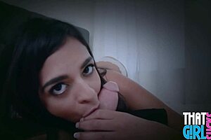 Petite Latina Teen Sucks Big Cock POV