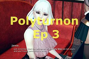 Beautiful anime-style 3D animation of a polysexual turn on