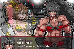 Bound women engage in a hentai-style catfight