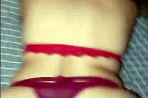 hey, watch me seduce him with red lingerie, shaking ass and spanking in cowgirl fucking